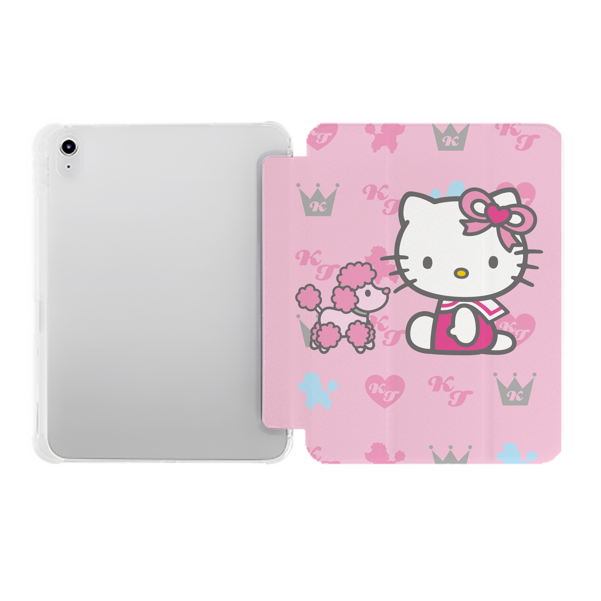 （画像用） Hello Kitty ハローキティ IPad ケース ペン収納付き 三つ折りスタンド PUレザー×シリコン 対応機種9.5/10.5/10.9インチ